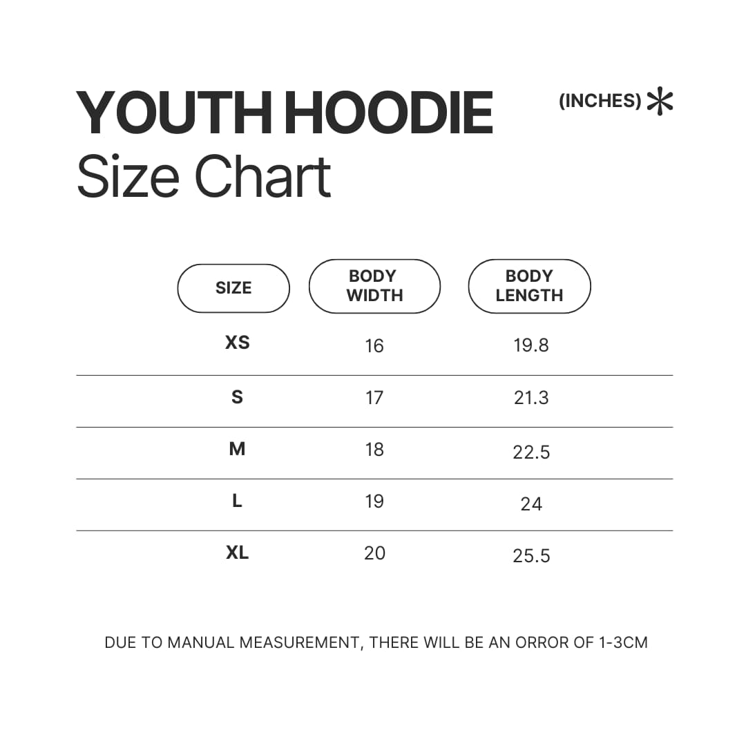 Youth Hoodie Size Chart - My Little Pony Merch