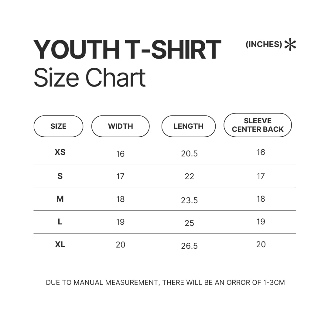 Youth T shirt Size Chart - My Little Pony Merch