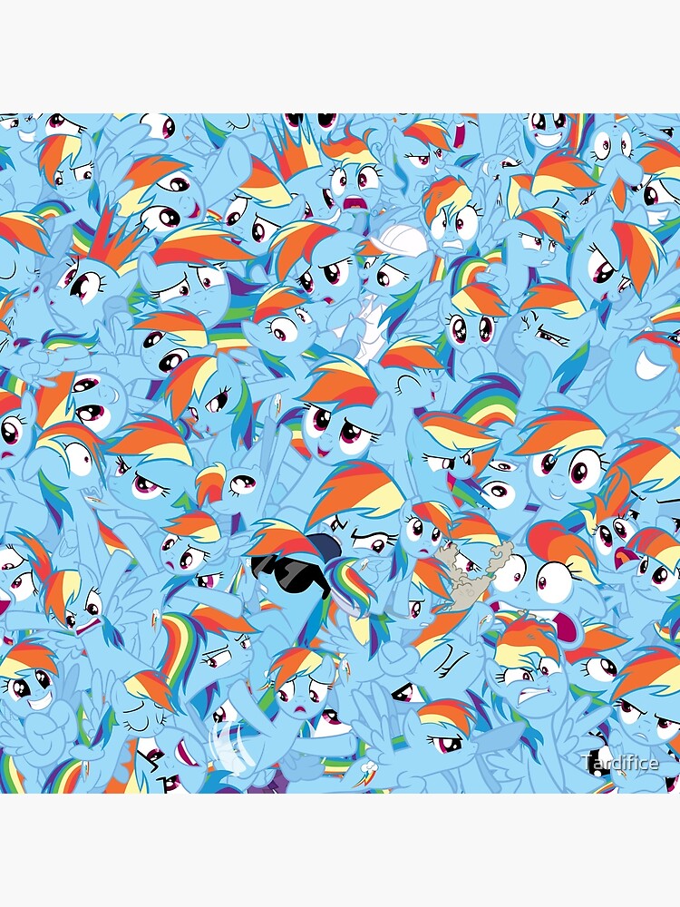 Rainbow Dash Mess Throw Pillow - Image 2