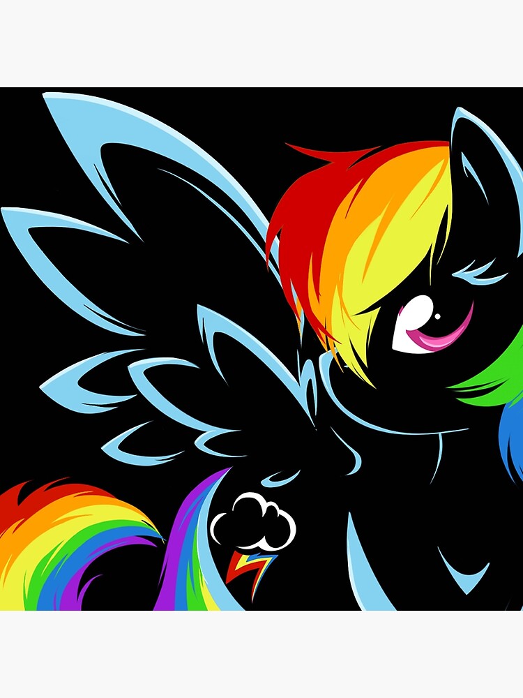 Rainbow Dash Black Throw Pillow - Image 2