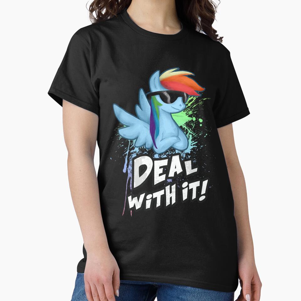 My Little Pony Mlp Rainbow Dash Deal With It T-shirt - Image 3