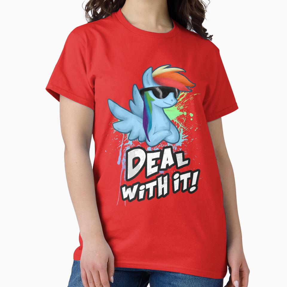 My Little Pony Mlp Rainbow Dash Deal With It T-shirt - Image 5
