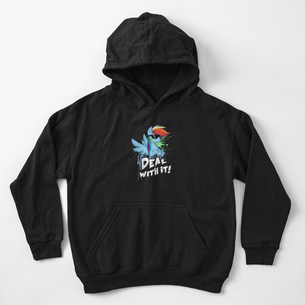 My Little Pony Mlp Rainbow Dash Deal With It Kids Hoodie