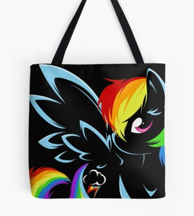 Rainbow Dash Black Tote Bag