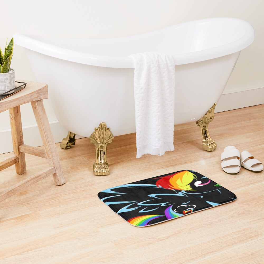 Rainbow Dash Black Bath Mat - Image 2