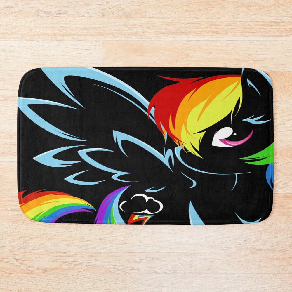 Rainbow Dash Black Bath Mat