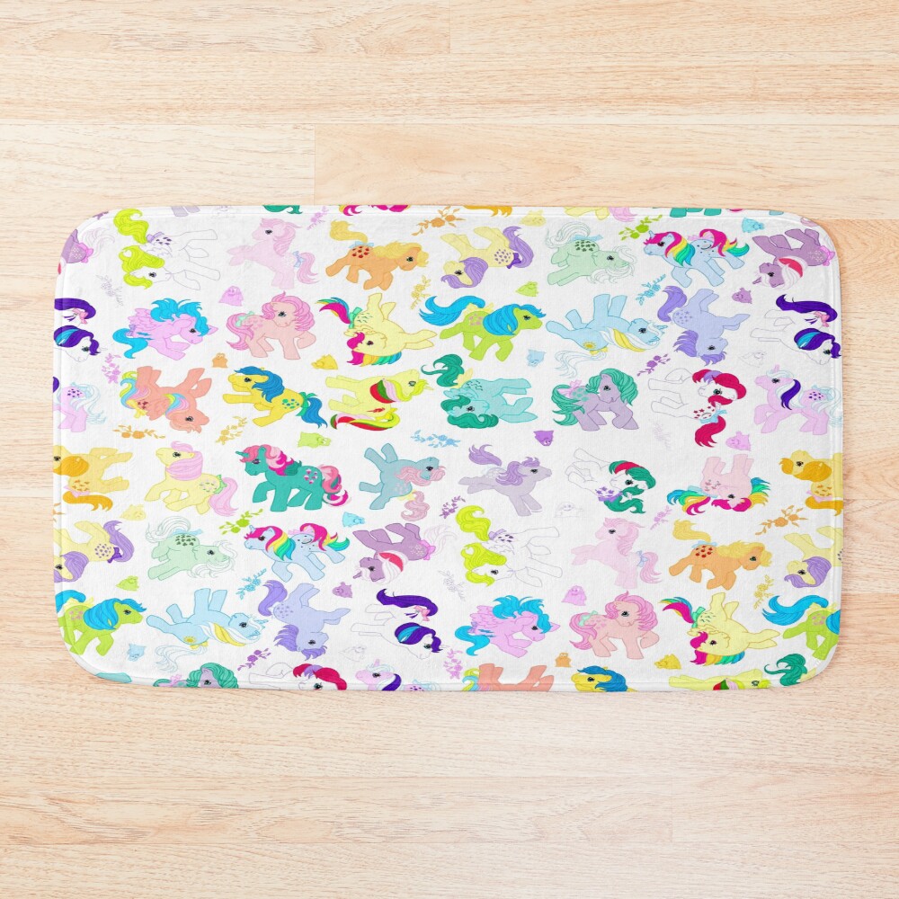 Ponies And Bushwoolies And Flowers Bath Mat