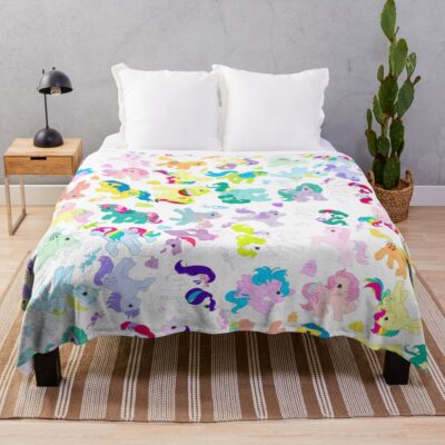 Ponies And Bushwoolies And Flowers Throw Blanket