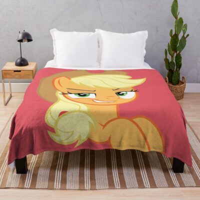 Angry Applejack My Little Pony Throw Blanket