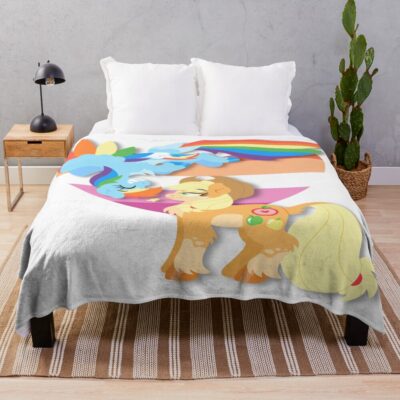 Canon Gay Ponies Aka Appledash Throw Blanket
