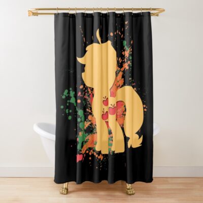 Watercolor Applejack My Little Pony Shower Curtain