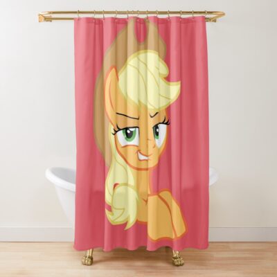 Angry Applejack My Little Pony Shower Curtain