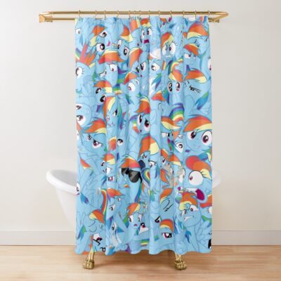 Rainbow Dash Mess Shower Curtain