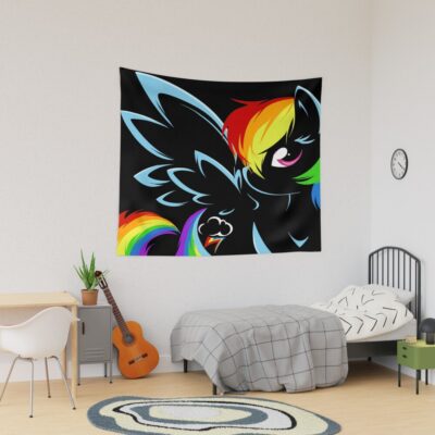Rainbow Dash Black Tapestry