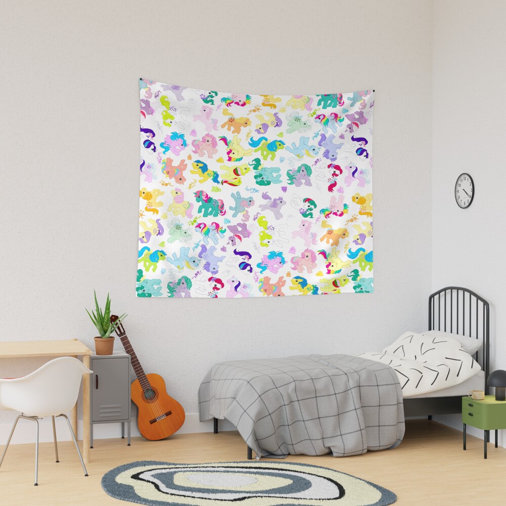 Ponies And Bushwoolies And Flowers Tapestry