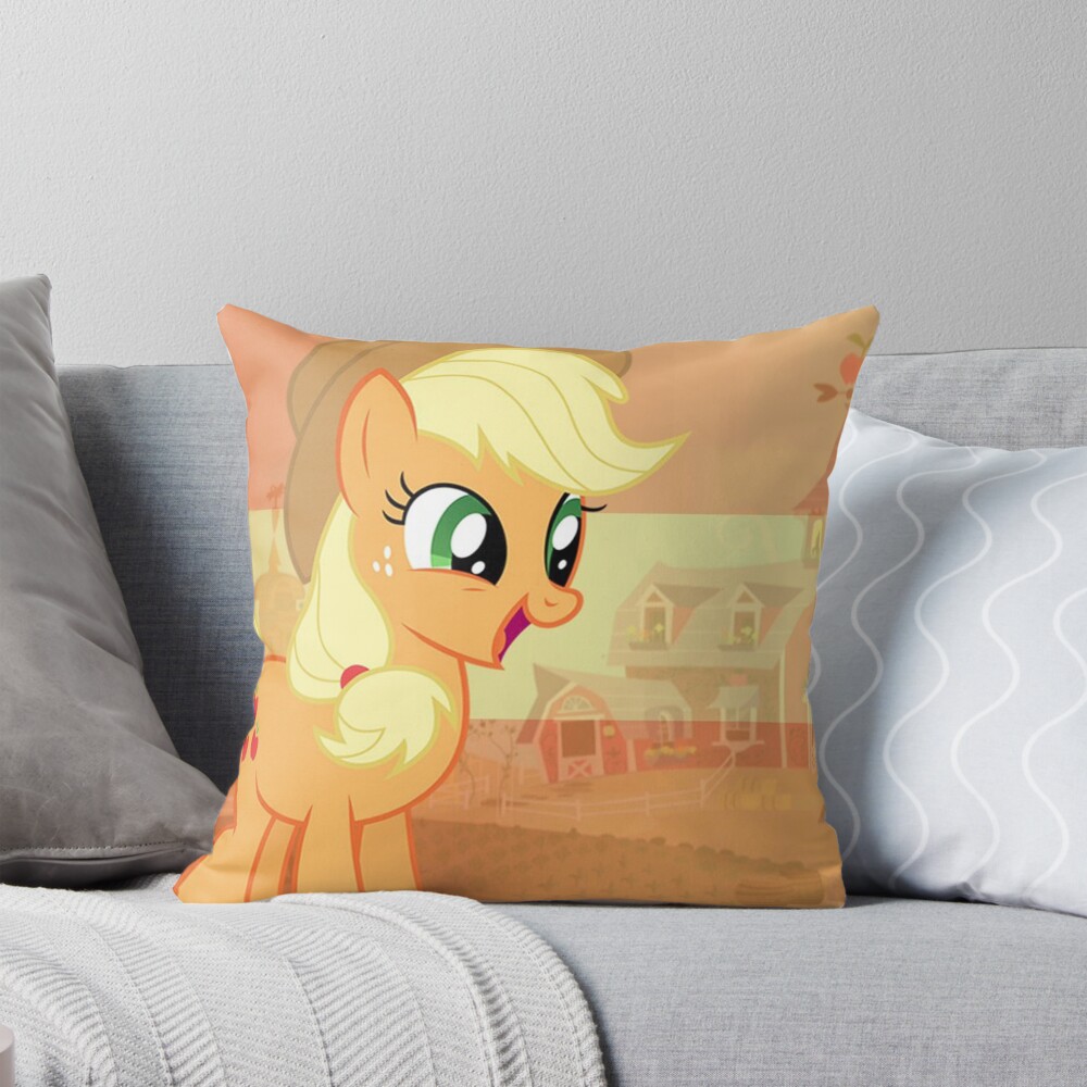 Funny Applejack Throw Pillow