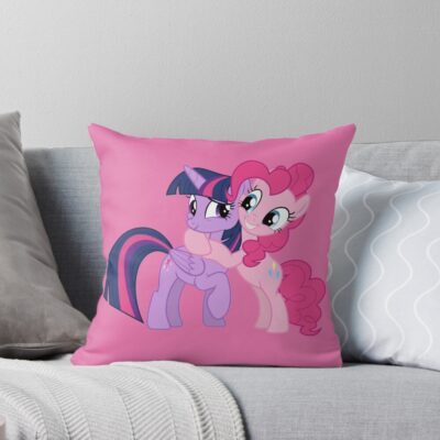 Twilight And Pinkie Throw Pillow