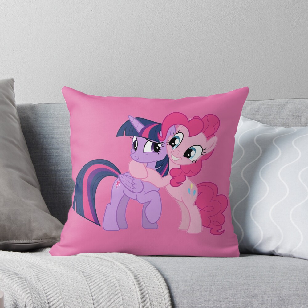 Twilight And Pinkie Throw Pillow