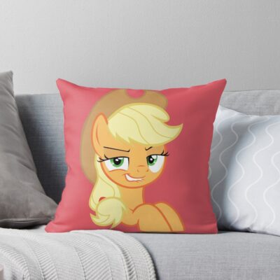 Angry Applejack My Little Pony Throw Pillow