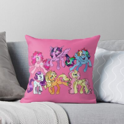 Mane Six Throw Pillow