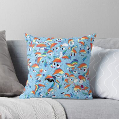 Rainbow Dash Mess Throw Pillow