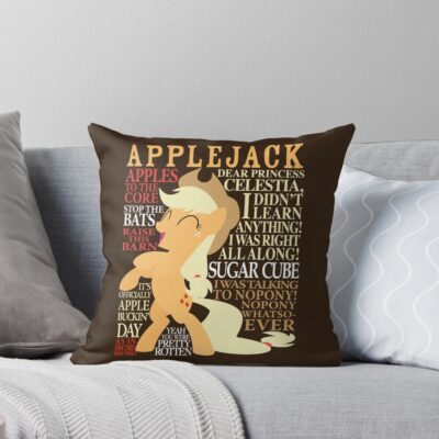 The Many Words Of Applejack Throw Pillow